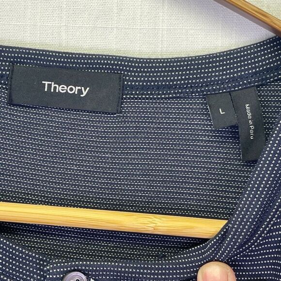 Theory Essential Henley SS Gamma Jacquard Sz L - Picture 4 of 10
